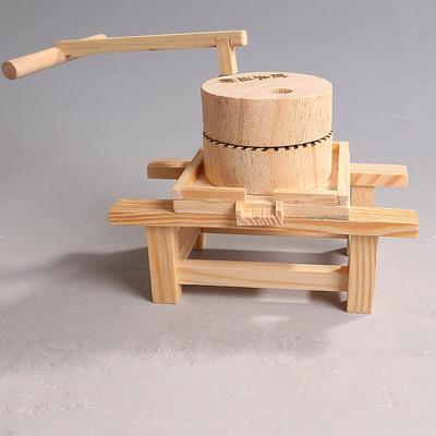 竹制品磨盘 农用工具模型 时来运转 风车 竹工艺品 仿真桌面摆件